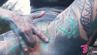Hot Spring Public Anal Fuck with Tattooed Babe Anuskatzz - Rough Outdoor Sex & Cum