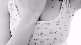 A Kabyle in France plays with her swollen pink