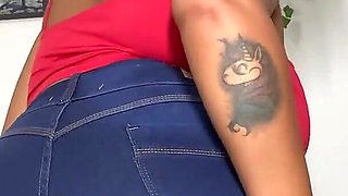 BBW Ebony Farting Beauty in Blue Jeans