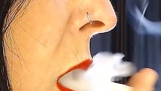 Sexy Red Lips Profile Smoking