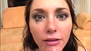 Petite brunette teen tried on hard ft. Katin: Blowjob, Anal  Cumshot Porn