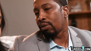 Asian mature employee has to get laid a BIG BLACK DICK