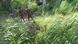 Two Lovers Traveling by Road Decided to Fuck in the Bush When There Bus Has Issued