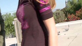 18-year Old Nicole Ray Wacks Off Thick Cock And Gets Plowed In Restroom 34 Min