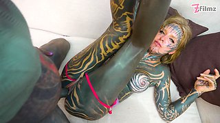 Inked Girls in Mayhem Squirting Sex Orgy with Anal Fucking, Blowjobs and Double Penetration!