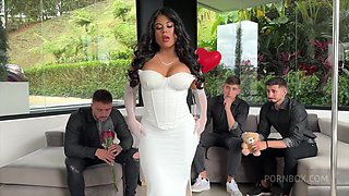 Dp Anal Foursome With Stunning Steffy Moreno To Choose Valentines Date Between 3 Spanish Studs.