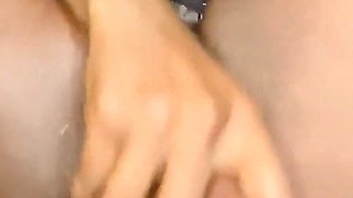 Drilling My Wet Black Pussy with Monster Dildo Squirting Cumming Hard