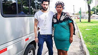 Big Belly Grannys First Anal Threesome in a Van