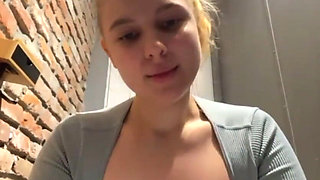 Extreme Squirting in Public Place. Fingering Pussy and Cum a Lot