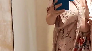 I am showing my boobs naked in the in the shop