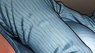 Blue Sweater Hides Huge Boobs