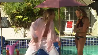 autumn bliss seduces a guy for a pool fucking session