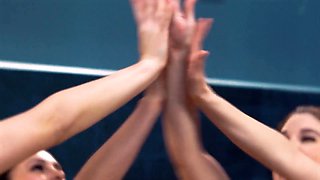 Girlsway - female dom assistant Abella Danger's rectal domination on naturally stacked boss Angela White