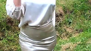 Purple dildo and black stockings