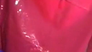Vintage Red Latex Lingerie Glory Hole Action P2