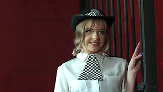 Voyeur brit officer teasing guy