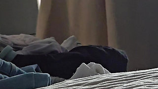 Stepmom naked in stepson room try new dress
