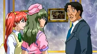 Hentai redhead used by two pervs