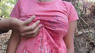 Desi college girl Permi_Pooja gets down in the forest with a guy