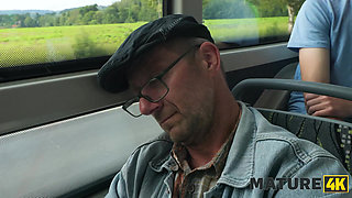 MATURE4K. I'm so wet and want to suck your cock in the bus