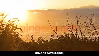 Ginger teen Briar Rose caught creeping in neighbor's backyard