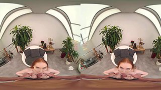 Redhead Babe Wants To Ride You: Blowjob, Cowgirl  Missonary VR Porn
