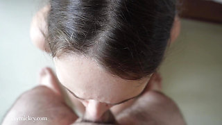Throat blowjob from sexy stepsister.