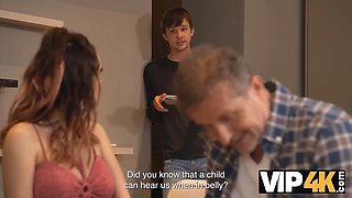 Watch Ellie and George's sneaky daddy get nasty with a pregnant slut in VIP4K