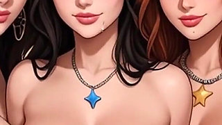 Group of Lovely Women Bounce Breast (ai Animation)