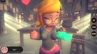 Gaming and getting messy with a creampie in 3D animated hentai