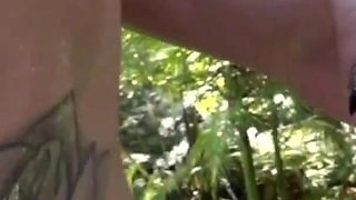 Big ass blonde teen fucked and milked outdoor from her fucker