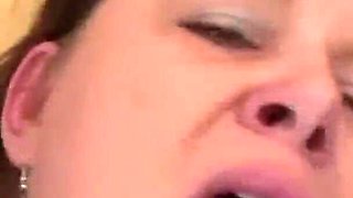 BBW in sexy stockings is getting fucked and jizzed by a hard prick