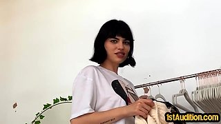 Cute Skinny Babe Masturbating On Casting