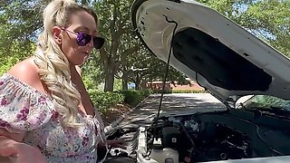 Car Trouble Venus Rewards A Stranger Who Gets Her Car Started  With  A Pornstar Experience