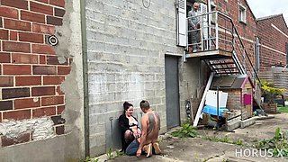 French MILF Ellie Bymer Fucks a Stud Outside While Her Husband Watches