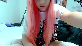 Redhead Teen In Stockings Webcam Toying