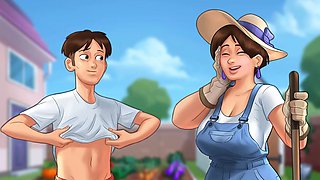 Summertime saga reimagined with MissKitty2K playing around in the garden