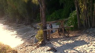 Ashlyn Lee goes fishing, but she would rather enjoy a masturbation session on the sand. She gets caught on-camera by our voyeur videographer.