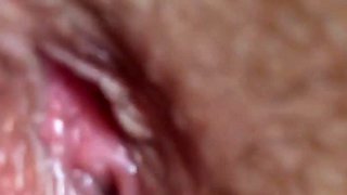 Extreme close-up. Pissing while fucking inside a hairy pussy. Perverting amateurs