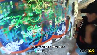 LAW4k. Graffiti girl is caught by brutal policemen who