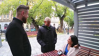 Brunette beauty Lena Coxx gets her asshole gapped by Porno Dan and Matt Bird