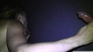 Big titted glory hole blowjob slut fucks and loves facial