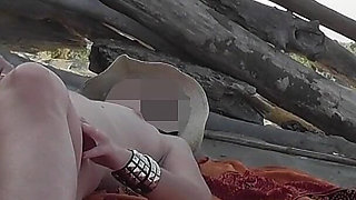 Pussy Flash! My French Teacher Misscreamy Masturbates on Beach & Voyeurs Help Her!
