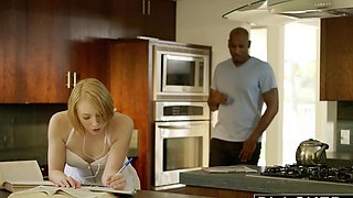 Hot interracial action with a babysitter and a couple featuring Trillium