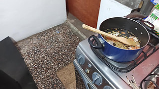 The maid makes me a strange potion on Halloween and convinces me to have sex in the kitchen