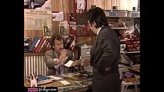 Hot Secretary Gives Under Desk Blowjob - Vintage Office Sex