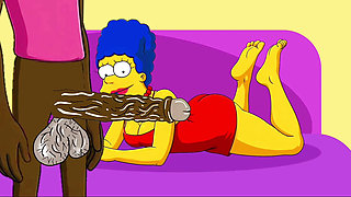 New Fitness Trainer With a Big Black Cock for a Married Housewife. Cartoon. Simpson Parody