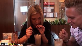 Hot anal fuck in a public toilet