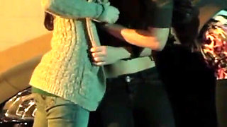 After the festivities the sluts fuck the waitress on the bonnet of the car