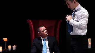 Older man Tyler Saint spanked and fingers Colton Fox ass